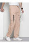 Men Beige Relaxed Fit Cargo Joggers