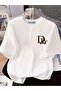 Unisex Black/White Dr Left Chest Printed Crewneck T-Shirt - 2
