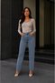 Julia Trend Pamella Blue Snow Wash High Waist Mom Fit Jeans