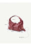 Women's Faux Leather Strap Shoulder Bag with Zipper and Rope Detail - 5