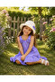 Girl's Plaid Summer Dress with Hat Gift - 3