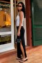 Women's Black Lycra Skirt with Slit Detail - 4
