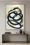 Dynamic Navy Blue and Gold Islamic Wall Art | Framed Canvas Print with Gold Foil Embossed | Luxury Modern Decor for Living Room, Bedroom, Office & Gift