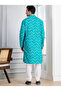 Mens Bandhani Printed Cotton Kurta Set - 4