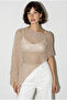 Women's Beige Openwork Knitwear Asymmetrical Cut Pareo Tp261002 60286366 - 2
