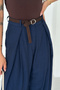Women's Belted High Waist Wide Leg Palazzo Trousers - 2