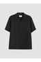 Black Regular Fit Resort Collar Men's Shirt
