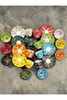 Decorative 8-Person Tulip Design Fully Handmade Coffee Cup Set and Snack Bowl-Sauce Bowl