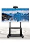 Rolling TV Stand – Adjustable Height Cart for 32-75 Inch Flat & Curved Screens, with Shelf, Black
