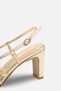 Ashley Women's Gold Gold Cage Detailed Thick Heeled Sandals Evening Dress Shoes - 8