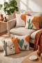 Cactus and Cat Patterned 4-Piece Throw Pillow Cover Set