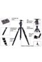 Techlife KT225+NB36-5 Feet Height Aluminium Alloy Professional Tripod and Monopod for All DSLR Cameras - Black - 4