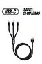 GD-UC511 3 in 1 Usb FAST CHARGE Multi Cable 1200mm samsung iphone Huawei