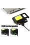Small Mini COB Pocket Magnetic Flashlights Powerful 500 High Lumens Bright Rechargeable Keychain Work Light Flashlight Pack 2 - 4