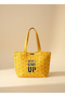 Never Give Up' Embroidered Canvas Tote Bag - 2