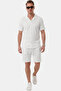 White Apaş Collar Textured Cotton Men's Shirt – Lycra Short Sleeve Shirt 2602656 - 2
