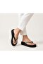 Luna Black Stone Platform Handcrafted Special Design Non-Painful Flip-Flops Women's Summer Slippers 4.5 cm - 2