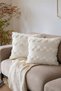 Modern Throw Pillow Cover Double Sided Decorative Sofa Cushion Cover Zigzag Pattern Ecru, Premium Chenille Fabric - 3