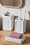 13891-2 Well Stoneware 4 Piece Bathroom Set White - 3