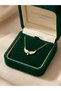 Gold Color Pearlescent Angel Wing Figured Zircon Stone Women's Necklace - 4