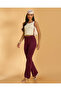 Women Burgundy Flared Knitted Leggings - 5