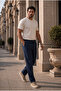Sorrentino Relax Fit 100% Cotton Flamed Fabric Men's Jogger Pants - Navy Blue - 5