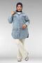 68060 Plus Size Tassel Detailed Denim Tunic - Snow Wash Blue