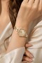 Chany Women's Gold Hexagonal Steel Watch Champagne Sunburst Dial Stone Detailed Luxury Quartz Wristwatch - 6