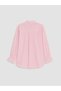 Pink Plus Size Poplin Women's Shirt - 8