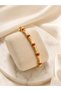 Red Detailed Bamboo Design Stainless Steel Gold Bracelet – Stylish and Elegant Women's Bracelet - 2
