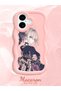 iPhone 16 Plus Compatible Case Camera Protector Pink Silicone Couple Phone Case Girl Pattern - 2