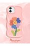 iPhone 11 Compatible Case Camera Protector Pink Silicone Couple Phone Case Floral Pattern - 2