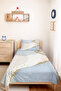 Blue Geometric Modern Young Room Single Pique Set-White Gold 160X220 cm Quilted Bedspread - 6