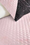 Geometric Black Young Room Single Pique Set - Pink Marble 160X220 cm Quilted Bedspread - 3