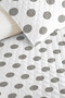 Gray Polka Dot Minimal Youth Room Single Pique Set - Geometric 160X220 cm Bedspread - 3