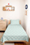 Yıldız Mint Young Room Single Decorative Pique Set - Pastel 160X220 cm Quilted Bedspread - 6