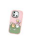 Poco C55 Compatible Case Camera Protector Pink Silicone Couple Phone Case with Line Pattern - 3