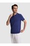 Indigo Slim Fit Modal Blend Apaş Collar Knitwear T-Shirt 50324008-Vr028 - 3