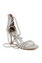Glittery Stone Embellished Drawstring Ankle Strap Metallic Heeled Evening Dress Evening Shoes L085.K668
