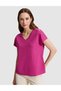 Fuchsia Comfort Fit V-Neck T-Shirt 50323604-Vr023 - 3