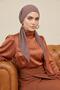 Tied Crepe Bonnet Turban, B-101, Chocolate - 6
