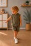 Boys' Hooded Sleeveless Muslin Hoodie T-Shirt Shorts Set - 2