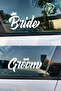 Bride Groom Car Window Sticker Set - Bride and Groom Wedding Car Decal - Wedding Car Sticker 20cm