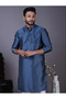 Mens Self Design Cotton Silk Kurta Set - 6