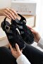 Patrada Women's Black Suede Ankle Strap Buckle Casual Sandals - 6