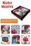 Alaçatı Esintisi Set of 6 Mdf Coasters – with Wooden Storage Box 9X9 cm