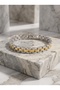 Steel Men's Bracelet Stainless Yellow White Gift Premium 01861