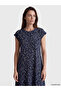 Original Oval Neckline Patterned A-Line Dress - 2