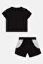 Toddlers Boy 2 Pieces Short Sleeve T-Shirt And Shorts Set, Black - 3