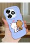 Tecno Spark 20 Compatible Case Camera Protective Blue Silicone Couple Phone Case Cute Pattern